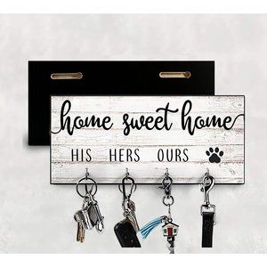 His, Hers, Ours, Paws Key Holder for Wall | Entryway Key Hook Decorative…